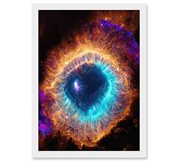 Doppelganger33 LTD The Eye Of God Photorealistic Vibrant Luminescent Space Nebula Artwork Framed Wall Art Print A4