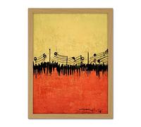 Doppelganger33 LTD The Musical March Minimalist Painting Artwork Framed Wall Art Print 18X24 Inch