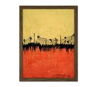 Doppelganger33 LTD The Musical March Minimalist Painting Artwork Framed Wall Art Print 18X24 Inch