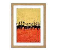 Doppelganger33 LTD The Musical March Minimalist Painting Artwork Framed Wall Art Print 18X24 Inch