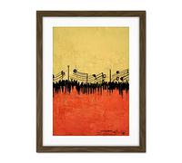 Doppelganger33 LTD The Musical March Minimalist Painting Artwork Framed Wall Art Print 18X24 Inch