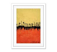 Doppelganger33 LTD The Musical March Minimalist Painting Artwork Framed Wall Art Print 18X24 Inch