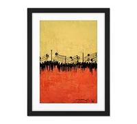 Doppelganger33 LTD The Musical March Minimalist Painting Artwork Framed Wall Art Print 18X24 Inch