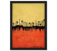 Doppelganger33 LTD The Musical March Minimalist Painting Artwork Framed Wall Art Print A4