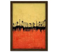 Doppelganger33 LTD The Musical March Minimalist Painting Artwork Framed Wall Art Print A4