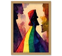 Doppelganger33 LTD The Others Abstract LGBTQ Rainbow Figures Artwork Framed Wall Art Print A4