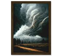 Doppelganger33 LTD The Storm Rolls In Oil Painting Clouds Countryside Artwork Framed A3 Wall Art Print