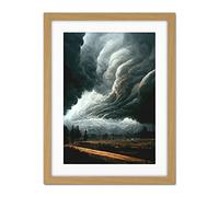 Doppelganger33 LTD The Storm Rolls In Oil Painting Clouds Countryside Artwork Framed Wall Art Print 18X24 Inch
