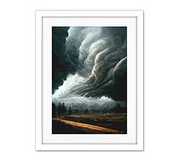 Doppelganger33 LTD The Storm Rolls In Oil Painting Clouds Countryside Artwork Framed Wall Art Print 18X24 Inch