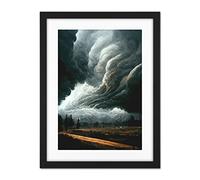 Doppelganger33 LTD The Storm Rolls In Oil Painting Clouds Countryside Artwork Framed Wall Art Print 18X24 Inch