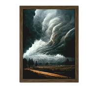 Doppelganger33 LTD The Storm Rolls In Oil Painting Clouds Countryside Artwork Framed Wall Art Print 18X24 Inch