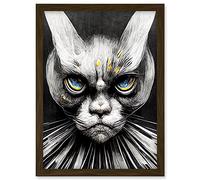 Doppelganger33 LTD The Sultan Of Cat Land Fantasy Gothic Cat Portrait Artwork Framed A3 Wall Art Print