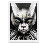 Doppelganger33 LTD The Sultan Of Cat Land Fantasy Gothic Cat Portrait Artwork Framed A3 Wall Art Print