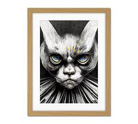 Doppelganger33 LTD The Sultan Of Cat Land Fantasy Gothic Cat Portrait Artwork Framed Wall Art Print 18X24 Inch