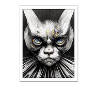 Doppelganger33 LTD The Sultan Of Cat Land Fantasy Gothic Cat Portrait Artwork Framed Wall Art Print 18X24 Inch