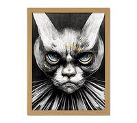 Doppelganger33 LTD The Sultan Of Cat Land Fantasy Gothic Cat Portrait Artwork Framed Wall Art Print 18X24 Inch