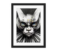 Doppelganger33 LTD The Sultan Of Cat Land Fantasy Gothic Cat Portrait Artwork Framed Wall Art Print 18X24 Inch