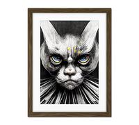 Doppelganger33 LTD The Sultan Of Cat Land Fantasy Gothic Cat Portrait Artwork Framed Wall Art Print 18X24 Inch
