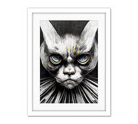Doppelganger33 LTD The Sultan Of Cat Land Fantasy Gothic Cat Portrait Artwork Framed Wall Art Print 18X24 Inch