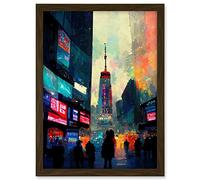 Doppelganger33 LTD Times Square New York Neon Street Artwork Framed A3 Wall Art Print