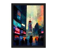 Doppelganger33 LTD Times Square New York Neon Street Artwork Framed Wall Art Print 18X24 Inch