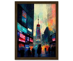 Doppelganger33 LTD Times Square New York Neon Street Artwork Framed Wall Art Print A4