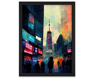 Doppelganger33 LTD Times Square New York Neon Street Artwork Framed Wall Art Print A4