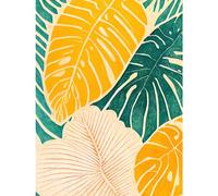 Doppelganger33 LTD Tropical Monstera Cheese Plant Leaf Boho Painting Large Wall Art Poster Print Thick Paper 18X24 Inch