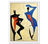 Doppelganger33 LTD Two Figures Dancing Modern Abstract Painting Artwork Framed A3 Wall Art Print