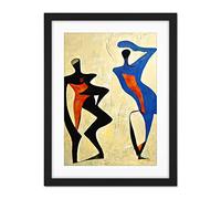 Doppelganger33 LTD Two Figures Dancing Modern Abstract Painting Artwork Framed Wall Art Print 18X24 Inch