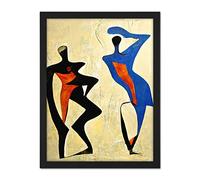 Doppelganger33 LTD Two Figures Dancing Modern Abstract Painting Artwork Framed Wall Art Print 18X24 Inch