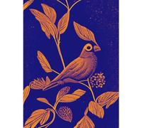 Doppelganger33 LTD Vintage Art Nouveau Pattern Detail Tropical Bird On Branch Linocut Illustration Large Wall Art Poster Print Thick Paper 18X24 Inch