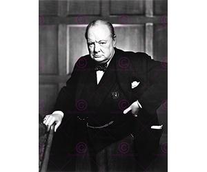 Doppelganger33 LTD Vintage Portrait Winston Churchill Britain Prime Minister Canvas Art Print