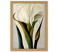 Doppelganger33 LTD White Calla Lily Flower Bouquet Detail Stylish Artwork Framed A3 Wall Art Print