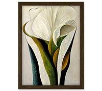 Doppelganger33 LTD White Calla Lily Flower Bouquet Detail Stylish Artwork Framed A3 Wall Art Print