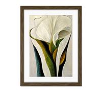 Doppelganger33 LTD White Calla Lily Flower Bouquet Detail Stylish Artwork Framed Wall Art Print 18X24 Inch