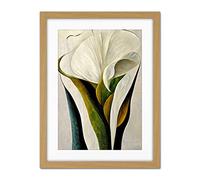 Doppelganger33 LTD White Calla Lily Flower Bouquet Detail Stylish Artwork Framed Wall Art Print 18X24 Inch