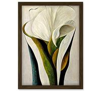 Doppelganger33 LTD White Calla Lily Flower Bouquet Detail Stylish Artwork Framed Wall Art Print A4