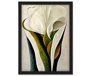 Doppelganger33 LTD White Calla Lily Flower Bouquet Detail Stylish Artwork Framed Wall Art Print A4