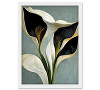 Doppelganger33 LTD White Calla Lily Flower Pistil Bouquet Elegant Artwork Framed A3 Wall Art Print