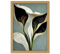 Doppelganger33 LTD White Calla Lily Flower Pistil Bouquet Elegant Artwork Framed A3 Wall Art Print