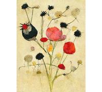 Doppelganger33 LTD Wild Flower Pastel And Ink Illustration Abstract Large Wall Art Poster Print Thick Paper 18X24 inch