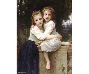 Doppelganger33 LTD William Adolphe Bouguereau Two Sisters Old Master Art Painting Canvas Art Print