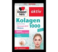 Doppelherz aktiv Kolagen 1000+Q10+Biotyna, 30 kapsułek - 1000 mg kolagenu z witaminą C, koenzymem Q10 i minerałami