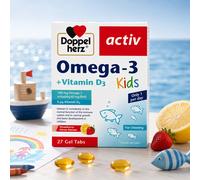 Doppelherz Omega-3 Kids Vitamin D3 Chewable Gel Tabs 27 Strawberry Citrus