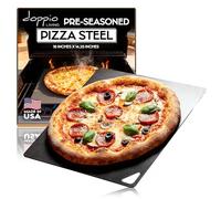 Doppio Living Pizza Steel for Oven (16" x 14.25") | Pre-Seasoned Baking Steel for Bread, Pizza, Sourdough & More | Premium Quality Crust at Home | Use in Oven, Grill, BBQ | Made in the USA