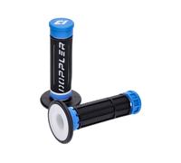 Doppler 3D Rubber Grip Set Black/ Blue Handlebar Grips for Scooter Moped Moto...