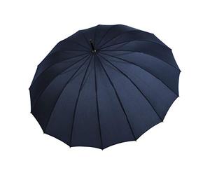 Doppler Liverpool Automatic Long Umbrella - Large Roof - Unusual, Elegant Look, Navy, Mediana