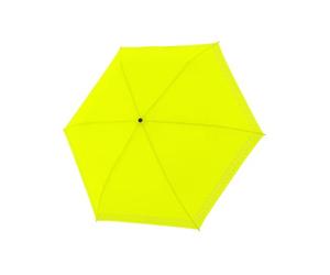 doppler Umbrella Safety Reflect, Umbrella with Reflective Edge and Hand Opener, Mini Umbrella in Bright Colours with Matching Umbrella Bag, Lightweight Pocket Umbrella for On the Go, neon yellow, S