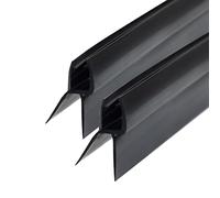 DOPPOSO 2 x Shower Seal Black 80 cm for 5 mm/6 mm Glass Thickness for Shower Door, Shower Cubicle, Bathtub